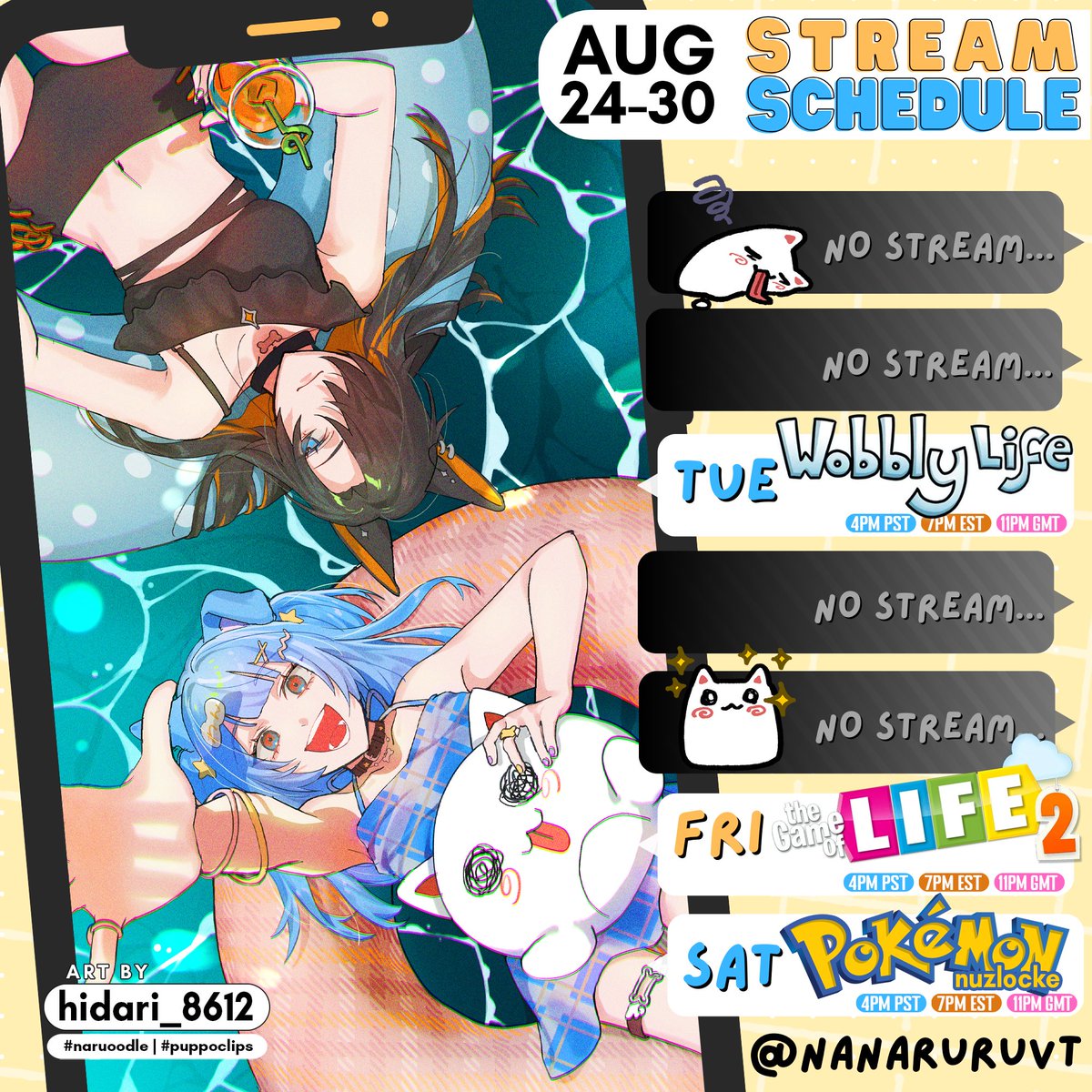 NanaruruVT's tweet image. ⋆⁺₊🐶📡WEEKLY SCHEDULE【08/24→ 08/30】

Having some silly fun and then it is time for the first GYM in ORAS 💪🐶
------------------------------------------
🎥#puppoclips
✏️#naruoodle
🔞#puppo34
🐶🐶#nanaruruvt