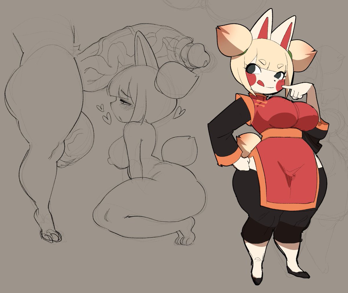 Redesigned an old OC named momo