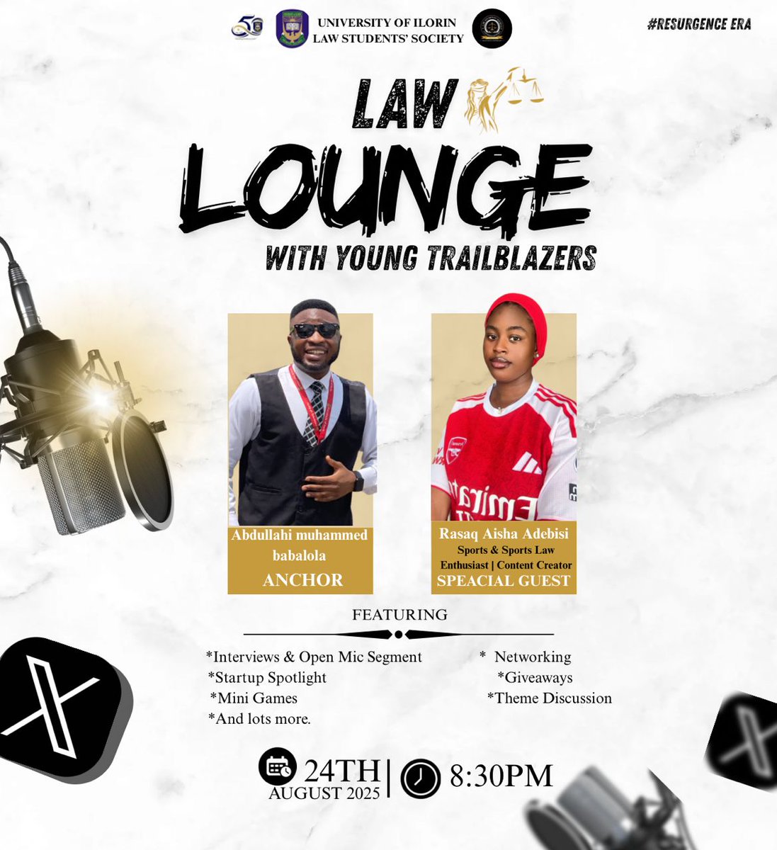 UNILAWRIN_'s tweet photo. LAW STUDENTS' SOCIETY,
FACULTY OF LAW,
UNIVERSITY OF ILORIN.
2025/2026 ACADEMIC SESSION

PRESS RELEASE
 REF: UIL/LSS/PRO/2526/016
•DATE: 24 AUGUST, 2025
•TIME: 03:20PM

 SPECIAL INVITATION TO THE LAW LOUNGE 🤩

No dey worry at all🎵 
 In the mood to jaiye o🎵
I no go kill ... https://t.co/QNCW4dvKo0