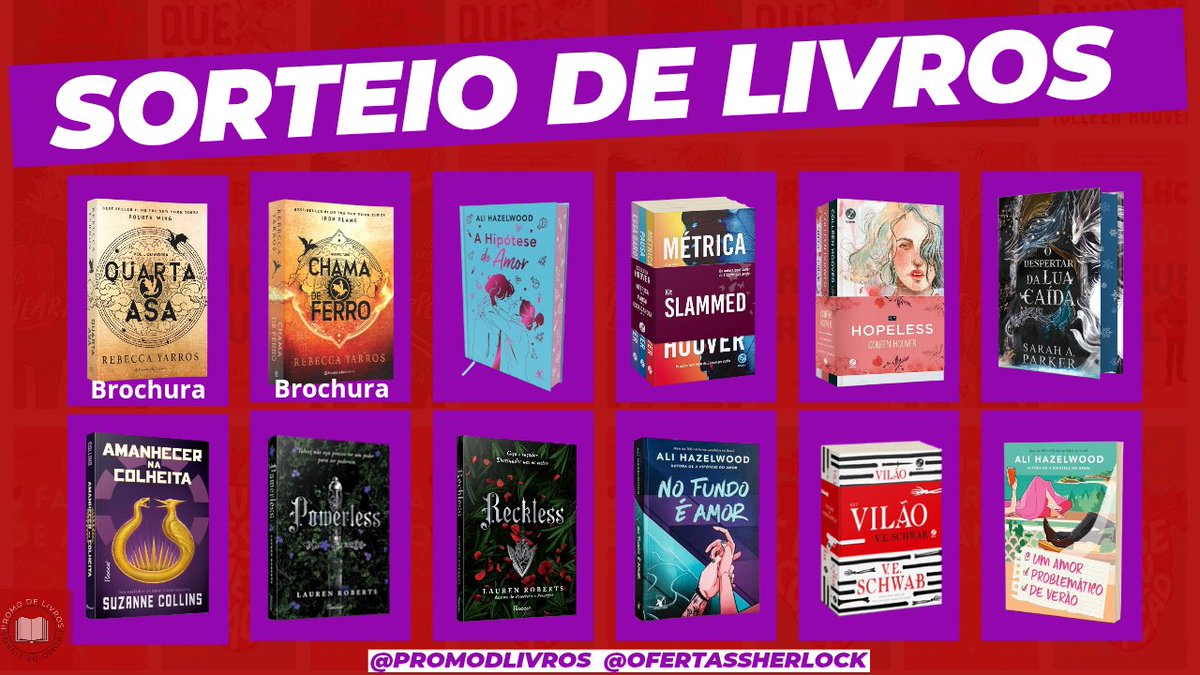Promo de livros 📚 (@promodlivros) on Twitter photo SORTEIO EM PARCERIA 🌟
🏆 Prêmio: Um livro dentre as opções da imagem ou R$ 80 em livros ou pix.
📍 Regras:
• Seguir <a href="/Promodlivros/">Promo de livros 📚</a> e <a href="/OfertasSherlock/">Sherlock das Ofertas 📖</a>
• Comentar o prêmio desejado
• Dar RT nesse tweet (sem citar)
Resultado: 01/09
Boa sorte! 🍀 SORTEIO EM PARCERIA 🌟
🏆 Prêmio: Um livro dentre as opções da imagem ou R$ 80 em livros ou pix.
📍 Regras:
• Seguir <a href="/Promodlivros/">Promo de livros 📚</a> e <a href="/OfertasSherlock/">Sherlock das Ofertas 📖</a>
• Comentar o prêmio desejado
• Dar RT nesse tweet (sem citar)
Resultado: 01/09
Boa sorte! 🍀