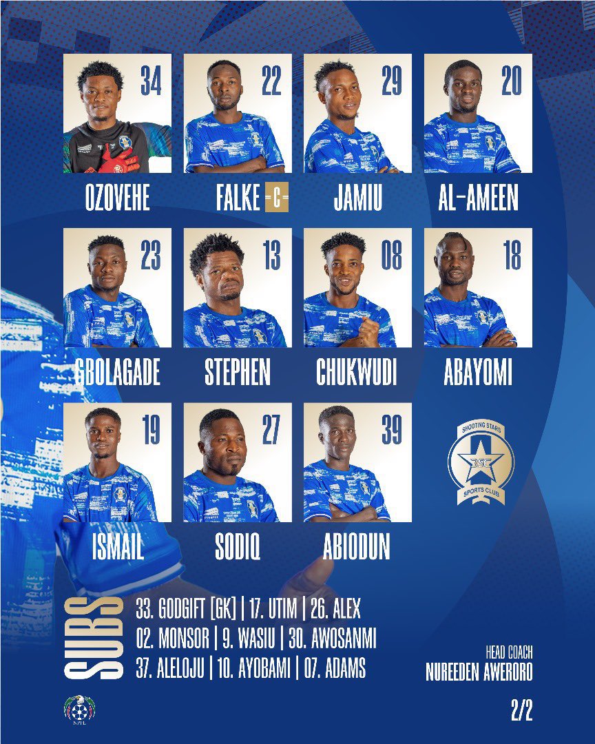 OgbeniBoye. (@lekanomoboye) on Twitter photo A thread on NPFL teams and their new Starting LineUp art directions for the new season. #NPFL26
Which one do you like the most?
Shooting Stars <a href="/ShootingSc/">Shooting Stars SC</a> A thread on NPFL teams and their new Starting LineUp art directions for the new season. #NPFL26
Which one do you like the most?
Shooting Stars <a href="/ShootingSc/">Shooting Stars SC</a>