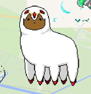 frosty_angrier's tweet image. No thoughts, no sosu, head empty. 
Drawn with @Cherry_Bloomie's help.
Llama Fapta art by @good_truly 

#madeinabyss #mia #faputa #wplace #sosu #fuaaann