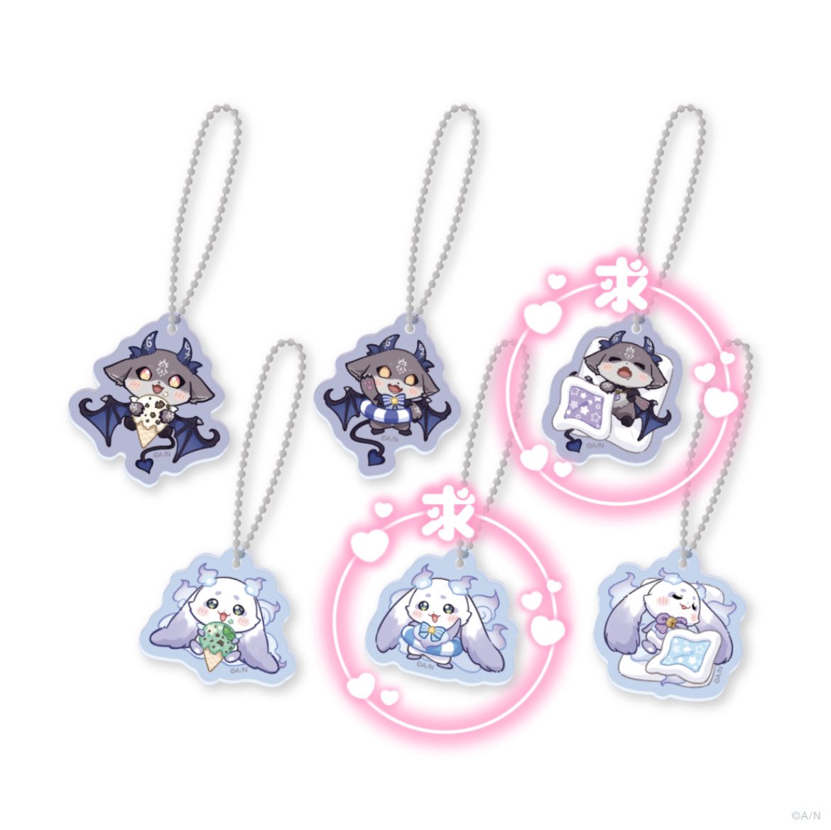 0ozs_n0's tweet photo. 【交換】でびるんSummer ランダム マスコット アクリルキーホルダー

譲：1枚目(マスコット：すやすや、アクキー：アイス)
求：2.3枚目(各1)

同種交換のみ
アクキーは各1集まり次第〆
(友人分含むコンプ目的の交換です)

都内手渡しまたは郵送
お気軽にお声掛けください！ https://t.co/Ip4G5lokl7