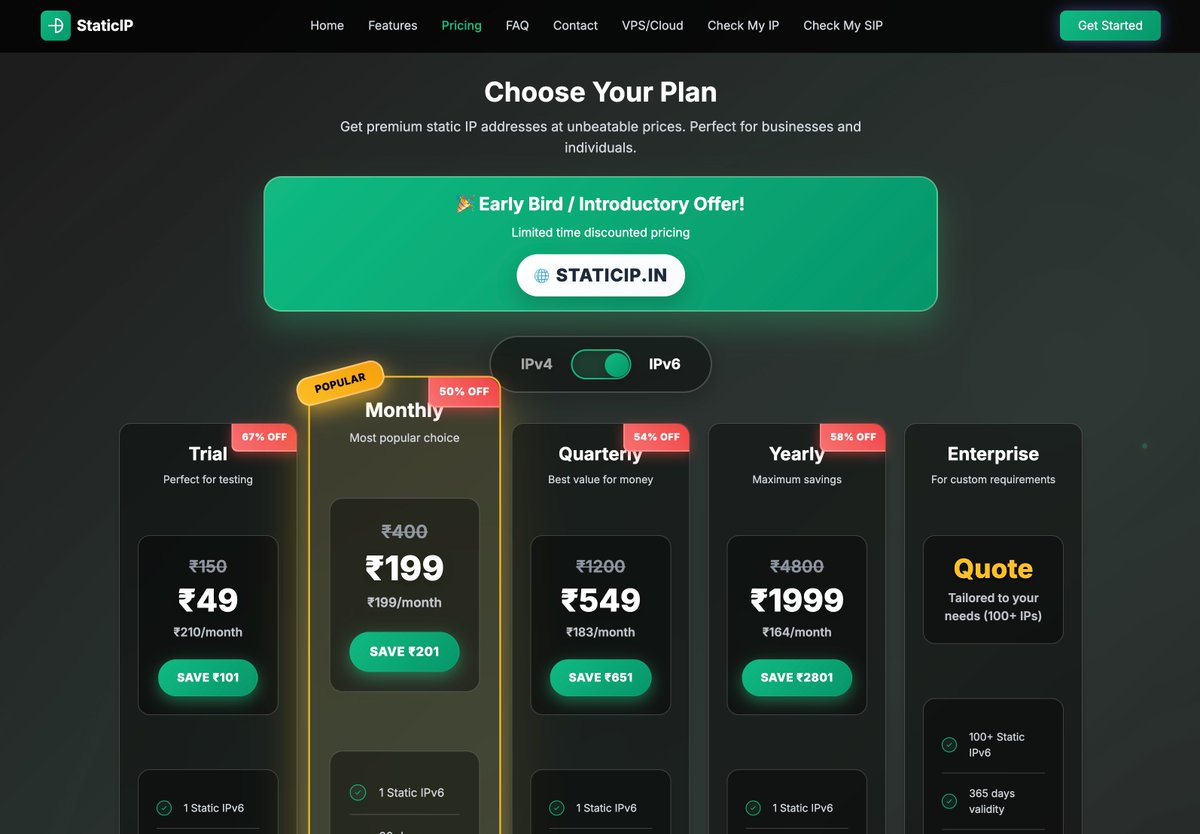 staticip_in's tweet photo. Static IP pricing so low, you’ll double-check if it’s real.
(It is.)

https://t.co/iH6B4i0We6 https://t.co/DJPhtfhEIn