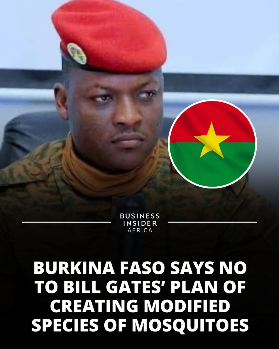 Burkina Faso's military government has ordered the suspension of the Target Malaria program led by Bill Gates.

The program aimed to mitigate malaria spread through the release of genetically engineered mosquitoes.

The government announced the destruction of all related samples