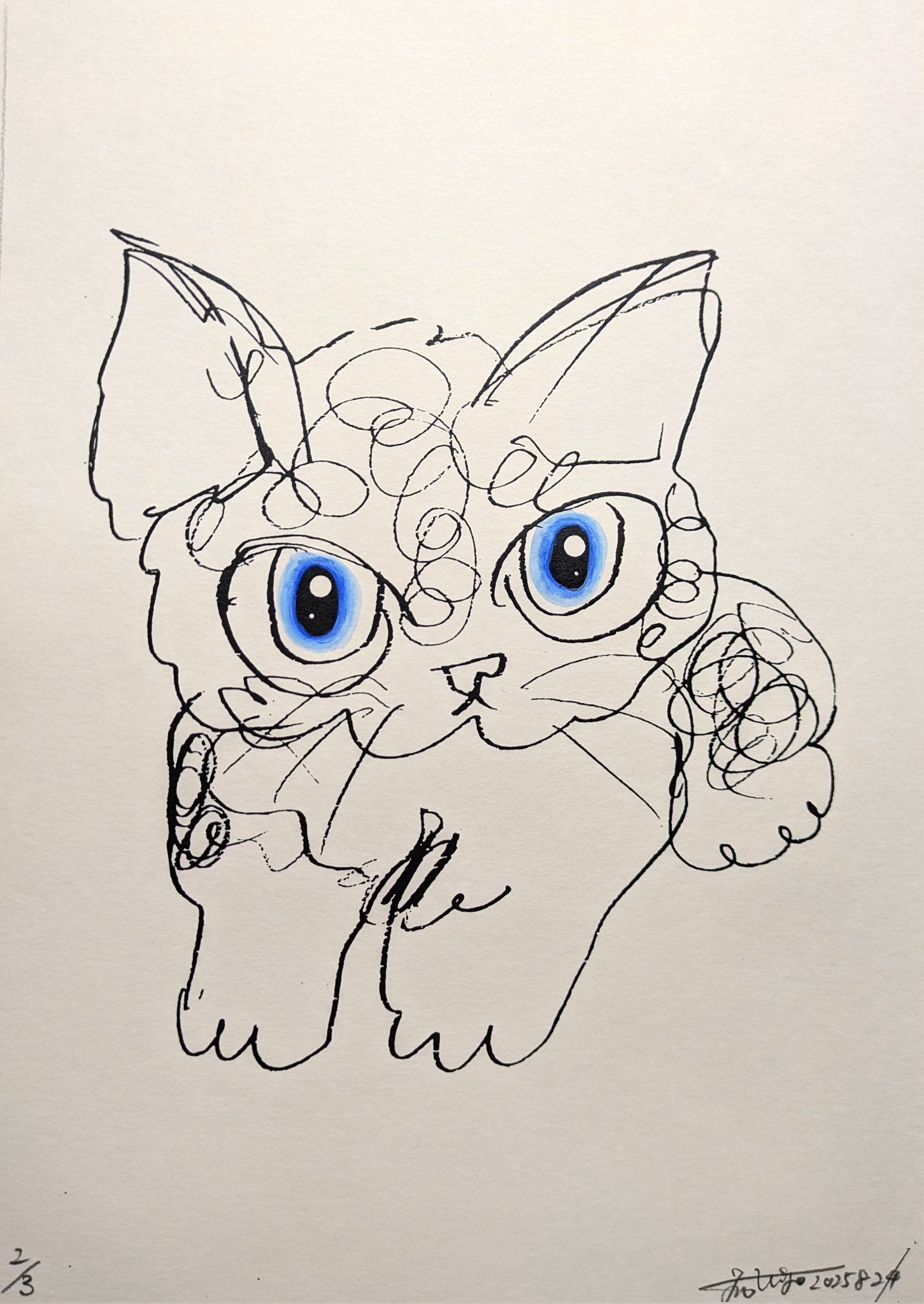 一番人気❗️今月ラス2❕️手作り額付き銅版画応用絵画　「きらめきニャンコ」 隠れ銅版画作家YM on X: 
