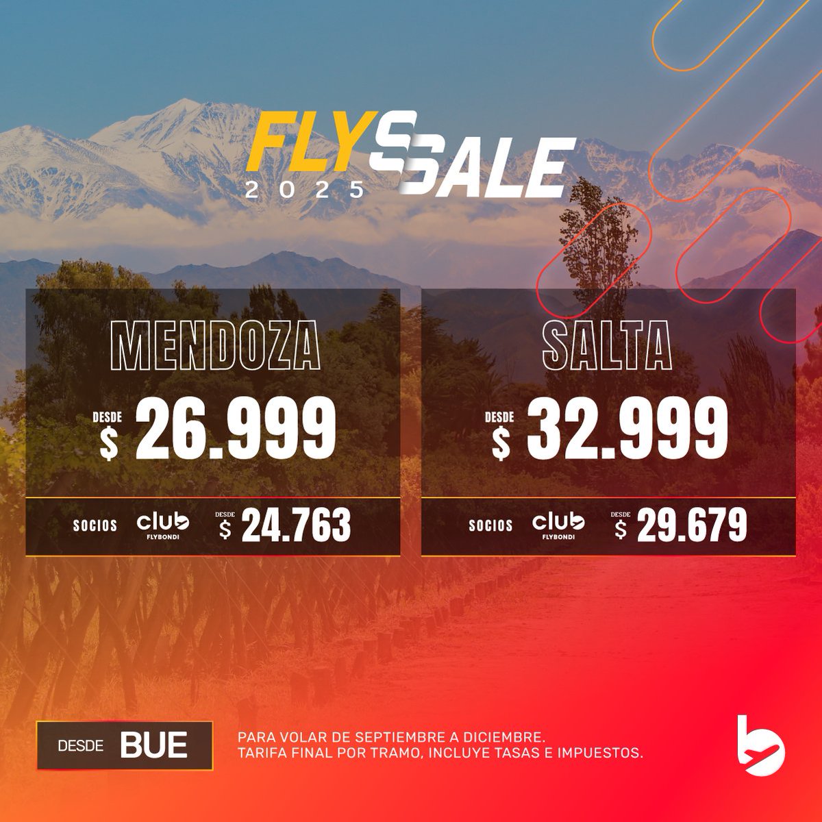 flybondioficial's tweet photo. ¿Conoces el secreto para conseguir pasajes baratos?🤫 Aprovechá nuestro #FlySale 🙌
Ingresá YA acá 👉https://t.co/OztiY6m7XJ y volá por Argentina ultra barato ✈️
#Flybondi #LaLibertadDeVolar #UltraLowCost https://t.co/k03QlgdQjB