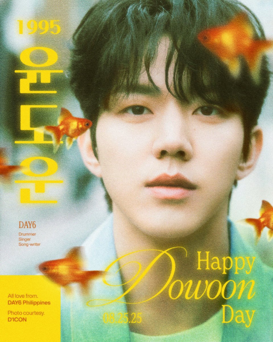 Happy birthday to our drummer maknae, Dowoon! 🥁 

Thank you for bringing the heartbeat and soul to DAY6. We are always grateful for the rhythm and smiles you bring to us.  

May your special day be filled with love and happiness! 🩵  

#여름의_축복_도운아_생일축하해