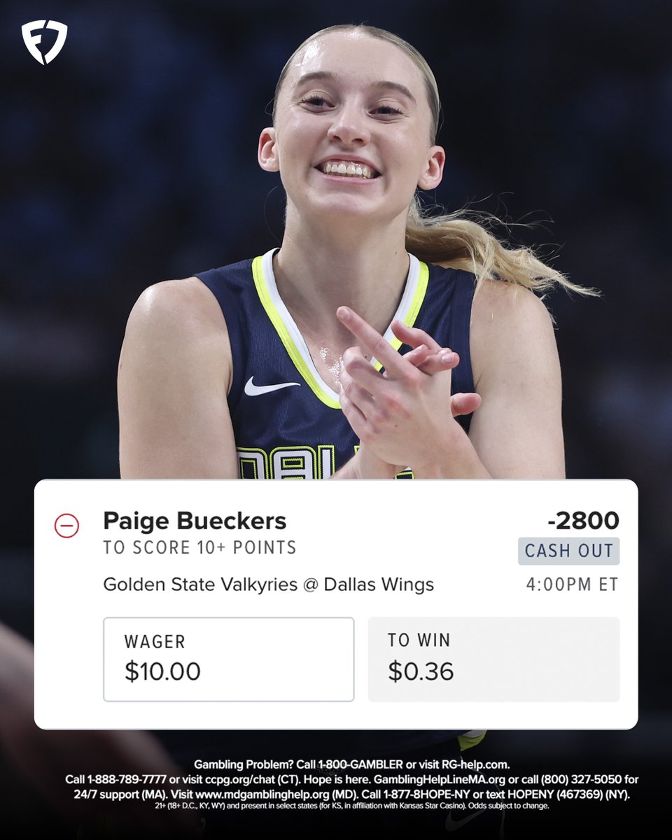 Paige Bueckers has scored 10+ points in every game of her WNBA career 😳  She is -2800 to score 10+ points today... #WNBA