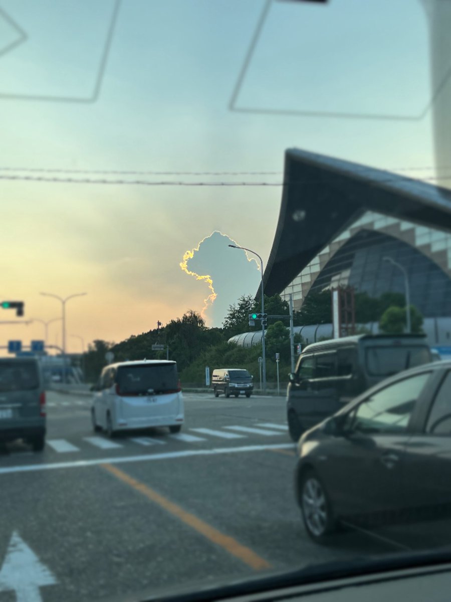 molihuacha8's tweet photo. 今日、帰りにゴジラがいたw https://t.co/EsusGrlke0