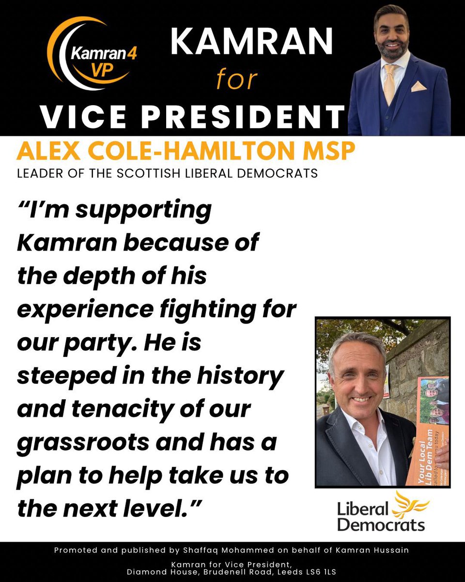 kamran hussain 🔶 (@kam_hussain5) on Twitter photo Thank you for your support, Leader <a href="/scotlibdems/">Scottish Lib Dems</a> <a href="/agcolehamilton/">Alex Cole-Hamilton MSP🔶🇺🇦</a> #Kamran4VP #libdems Thank you for your support, Leader <a href="/scotlibdems/">Scottish Lib Dems</a> <a href="/agcolehamilton/">Alex Cole-Hamilton MSP🔶🇺🇦</a> #Kamran4VP #libdems