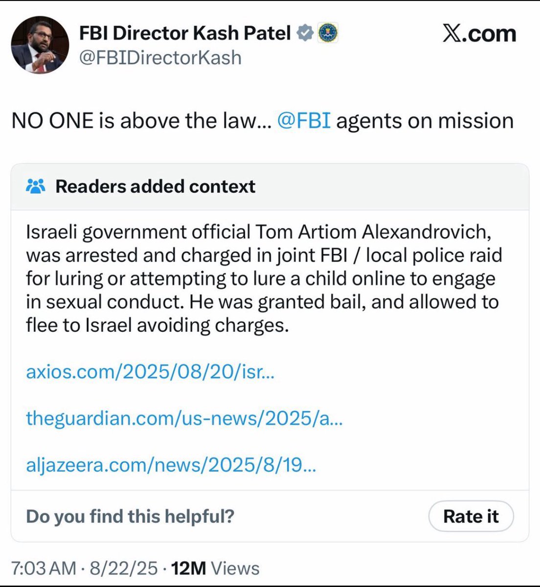 Brandon Taylor Moore (@letsgobrando45) on Twitter photo If jews donāt control our media, then explain how this community note was deleted shortly after it was added to <a href="/FBIDirectorKash/">FBI Director Kash Patel</a> post on X?
Iāll wait⦠If jews donāt control our media, then explain how this community note was deleted shortly after it was added to <a href="/FBIDirectorKash/">FBI Director Kash Patel</a> post on X?
Iāll waitā¦