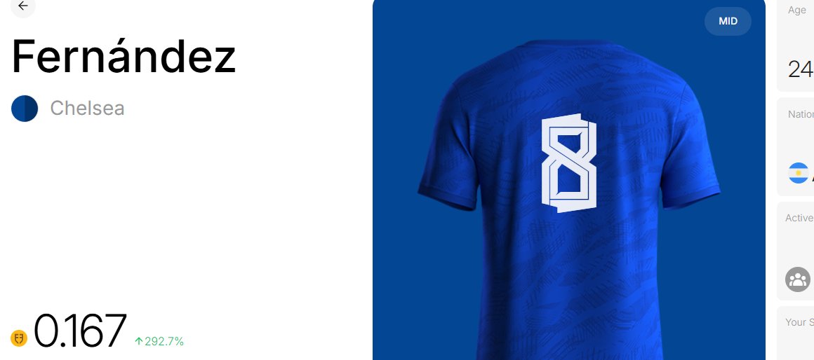 I told my friends to buy Enzo at 0.06. Today hes 0.16, but he's still very cheap. I don't understand why he's not at least at .5,Chelsea is the world champion, and do you know who Chelsea's star player is? ENZO FERNANDEZ IS ON SALE, football. fun  the new meta