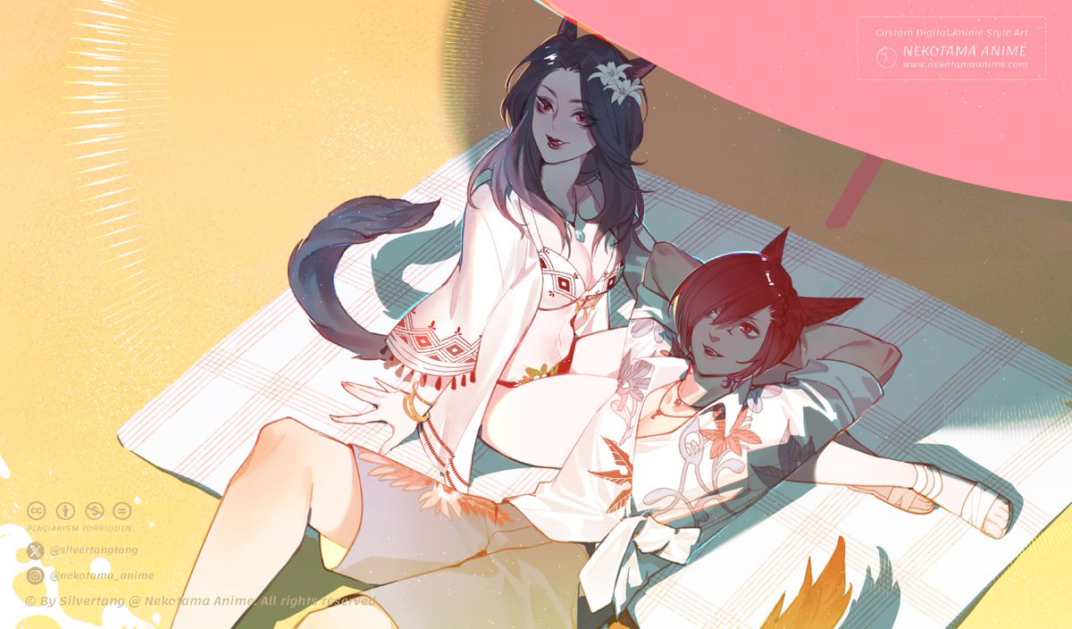 ☀️🕶️⛱️
#FFXIVART #ffxiv #finalfantasyxiv 
#グラハティア #Grahatia 
#commissionopen #animecommission