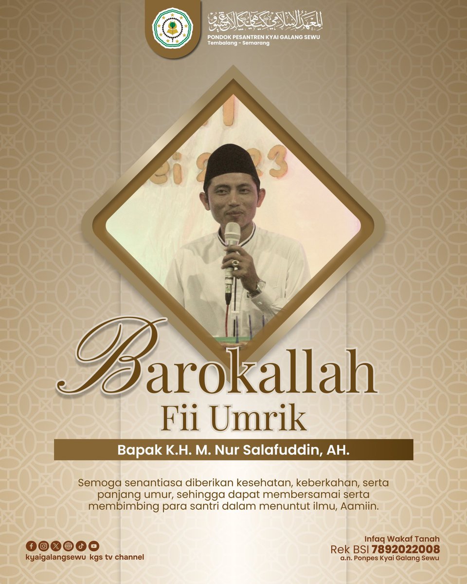 [AROKALLAH FII UMRIK BAPAK K.H. M. NUR SALAFUDDIN, AH.

Doa tulus kami selalu teriring untuk Bapak. Aamiin Allahumma Aamiin 🤲🏻