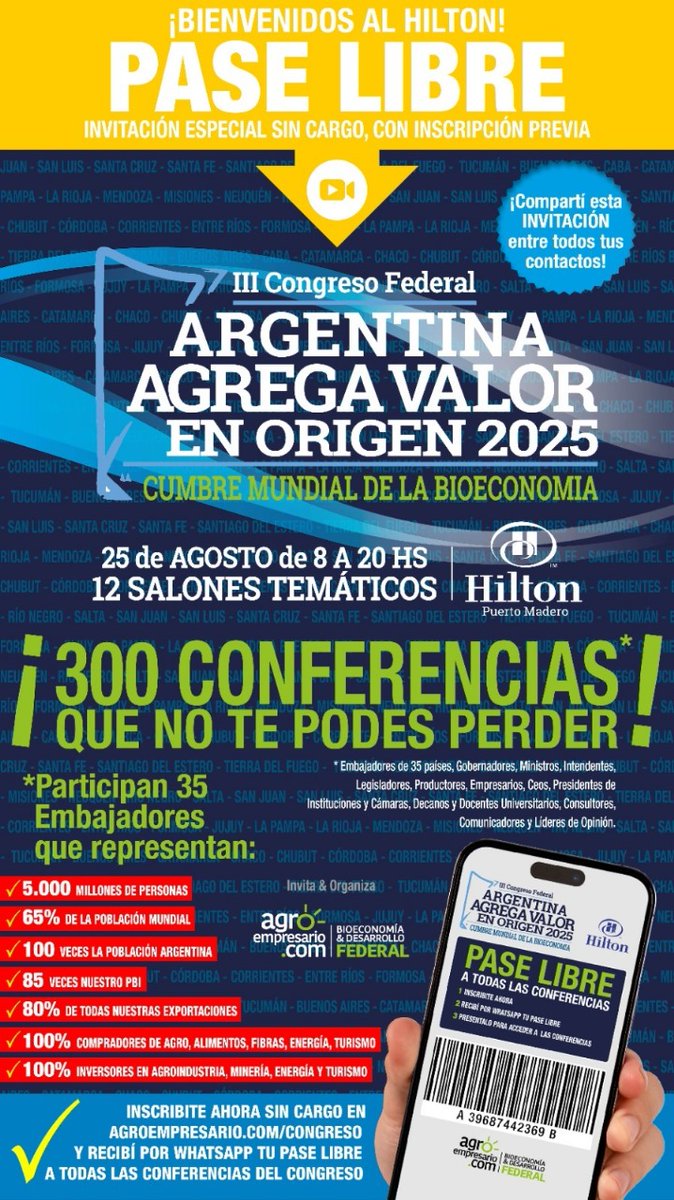 valoragroads's tweet photo. Este lunes cobertura especial de Valor Agro Radio por @LT7Noticias en el Hilton de CABA del Congreso Federal de Bioeconomía con todos los ministros de producción de la región @Claudioanselmok https://t.co/47VKBMYtJR
