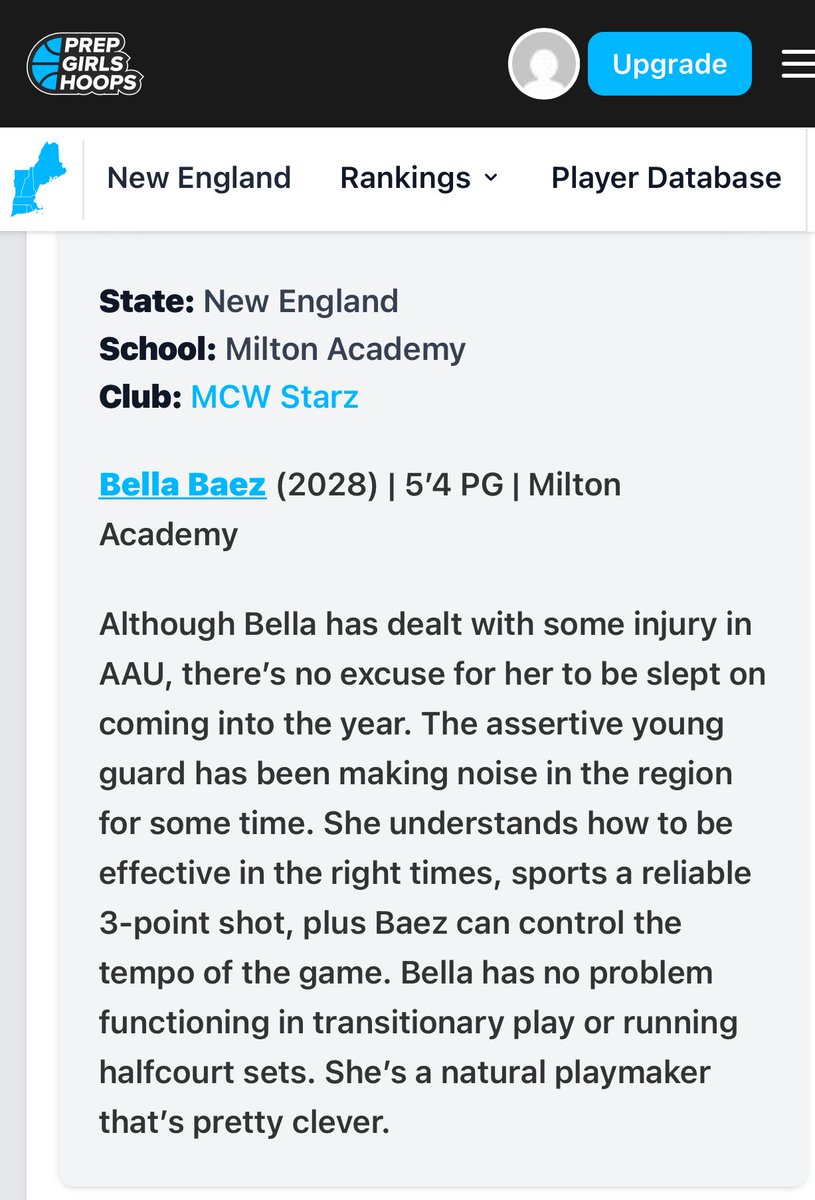 Bella Baez (@bellabuckets2_) on Twitter photo Thank you for the write up āļø
<a href="/PrepGirlsHoops/">Prep Girls Hoops š</a> <a href="/PGHNewEngland/">Prep Girls Hoops New England</a>
<a href="/MiltonAcademygb/">Milton Academy Girls' Basketball</a> <a href="/MCWSTARZ/">MCW STARZ</a> <a href="/NEPSGBCA/">NEPSGBCA</a> Thank you for the write up āļø
<a href="/PrepGirlsHoops/">Prep Girls Hoops š</a> <a href="/PGHNewEngland/">Prep Girls Hoops New England</a>
<a href="/MiltonAcademygb/">Milton Academy Girls' Basketball</a> <a href="/MCWSTARZ/">MCW STARZ</a> <a href="/NEPSGBCA/">NEPSGBCA</a>