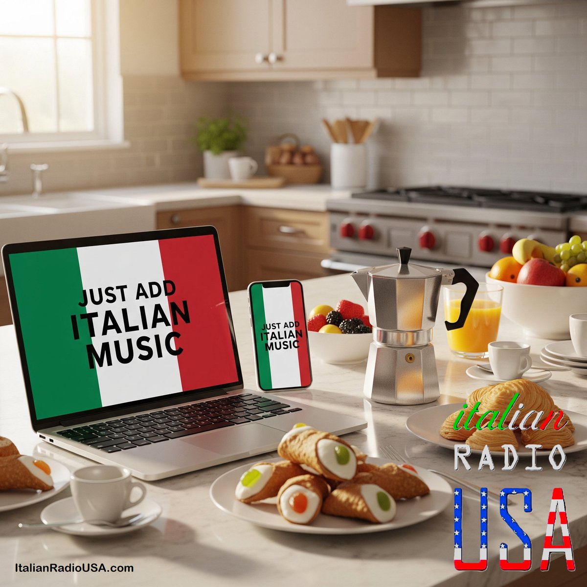 ItalianRadioUSA's tweet photo. ☀️ Buongiorno &amp; Happy Sunday, #paesani! 🇮🇹✨
Let’s pretend we’re in #Italy today. Grab a delicious pastry, brew a strong #italiancoffee, and tune in to https://t.co/hbvrUQF0wz
Enjoy!

#italianmusic #italianradio #italianradiousa #italianmusicusa #365italianmusic #italianamerican https://t.co/KTP7RHJFeT