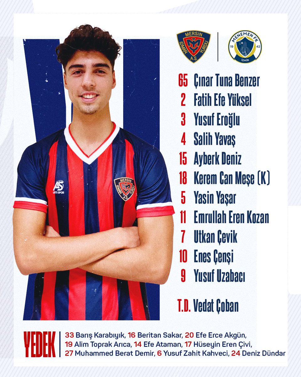 📋 Menemen FK karşısındaki ilk 11’imiz! 💪🏻

📲 #YMİYvMEN