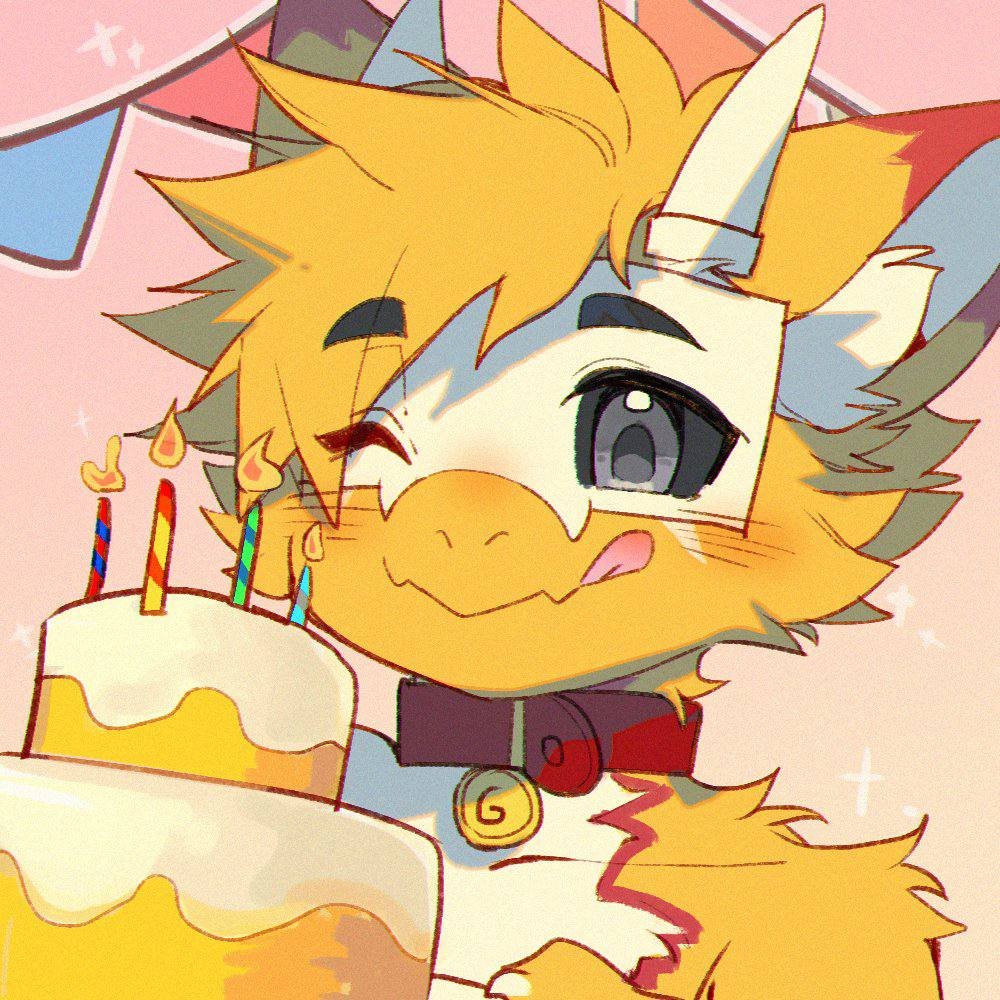 It's his big day 🎂

🎁 from <a href="/Tamadra7/">Tamadra🐾 🔜 Eurofurence</a> 💛