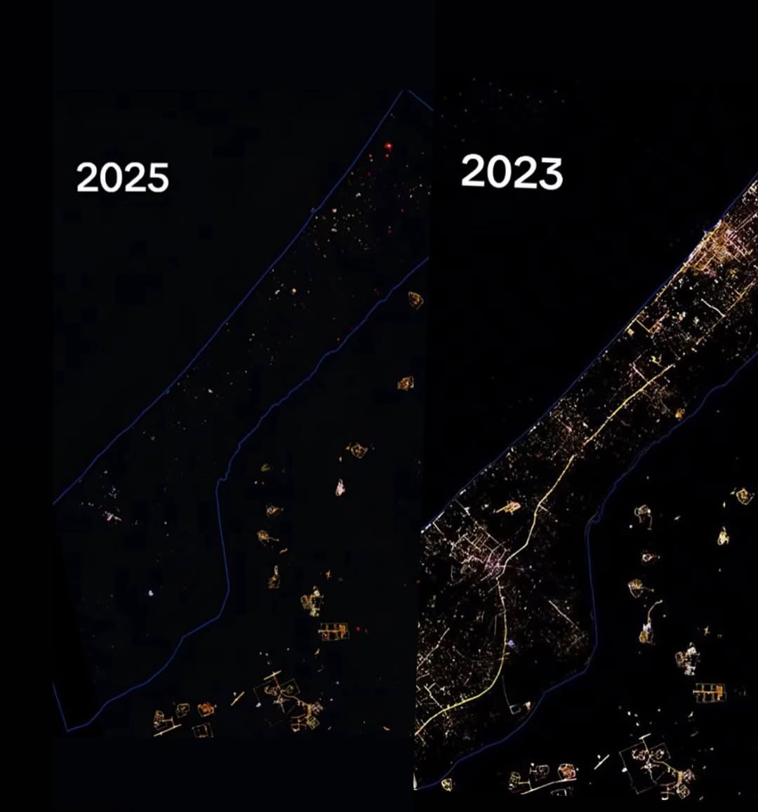dn_osama_rabee's tweet photo. The lights of Gaza were extinguished… remaining as a witness to the darkness created by aggression. https://t.co/zeqAuJabB6