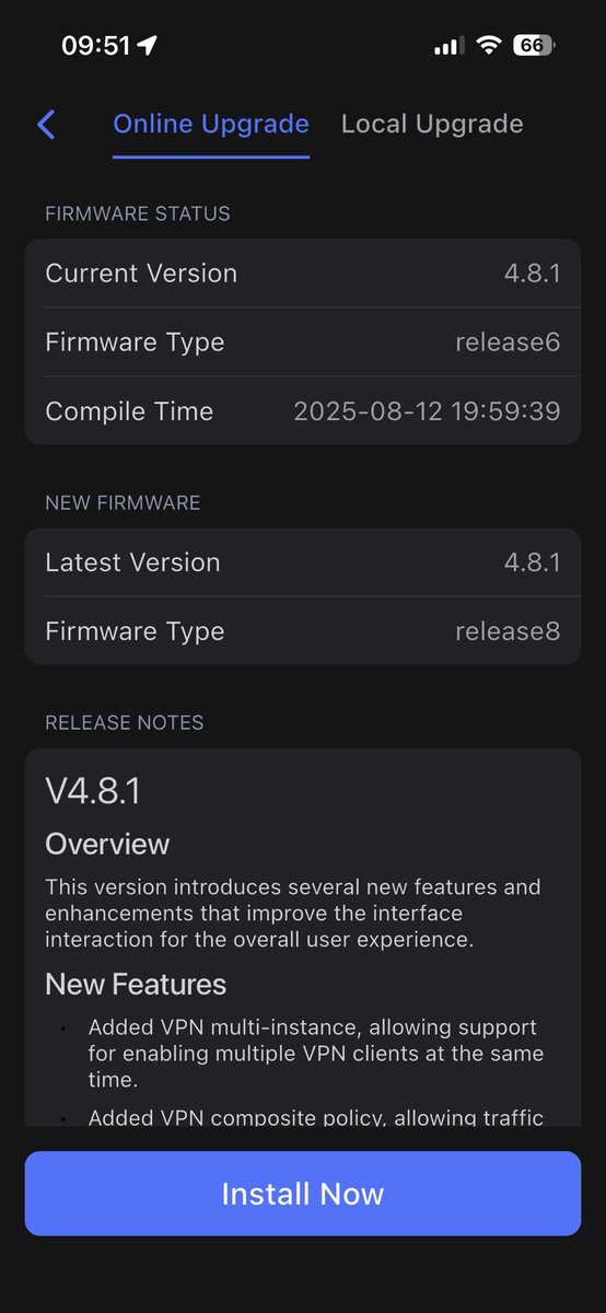 mniko_tech's tweet image. #glinet #wifi7 Slate 7 new firmware