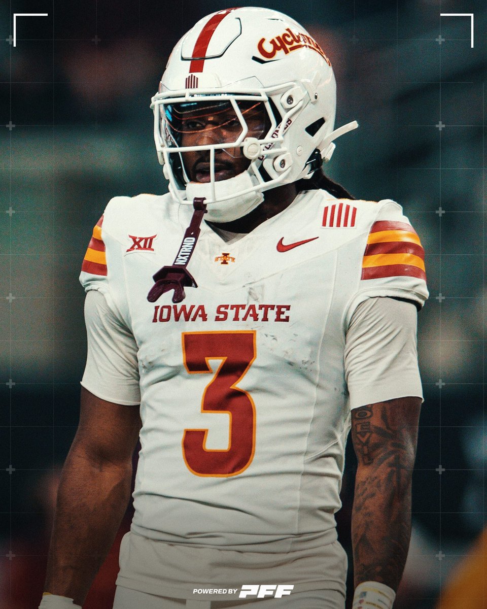 Iowa State CB Jontez Williams in Week 0:

🌪️ 24 Coverage Snaps
🌪️ 10 Yards Allowed
🌪️ 73.3 Coverage Grade

<a href="/CycloneFB/">Iowa State Football</a>