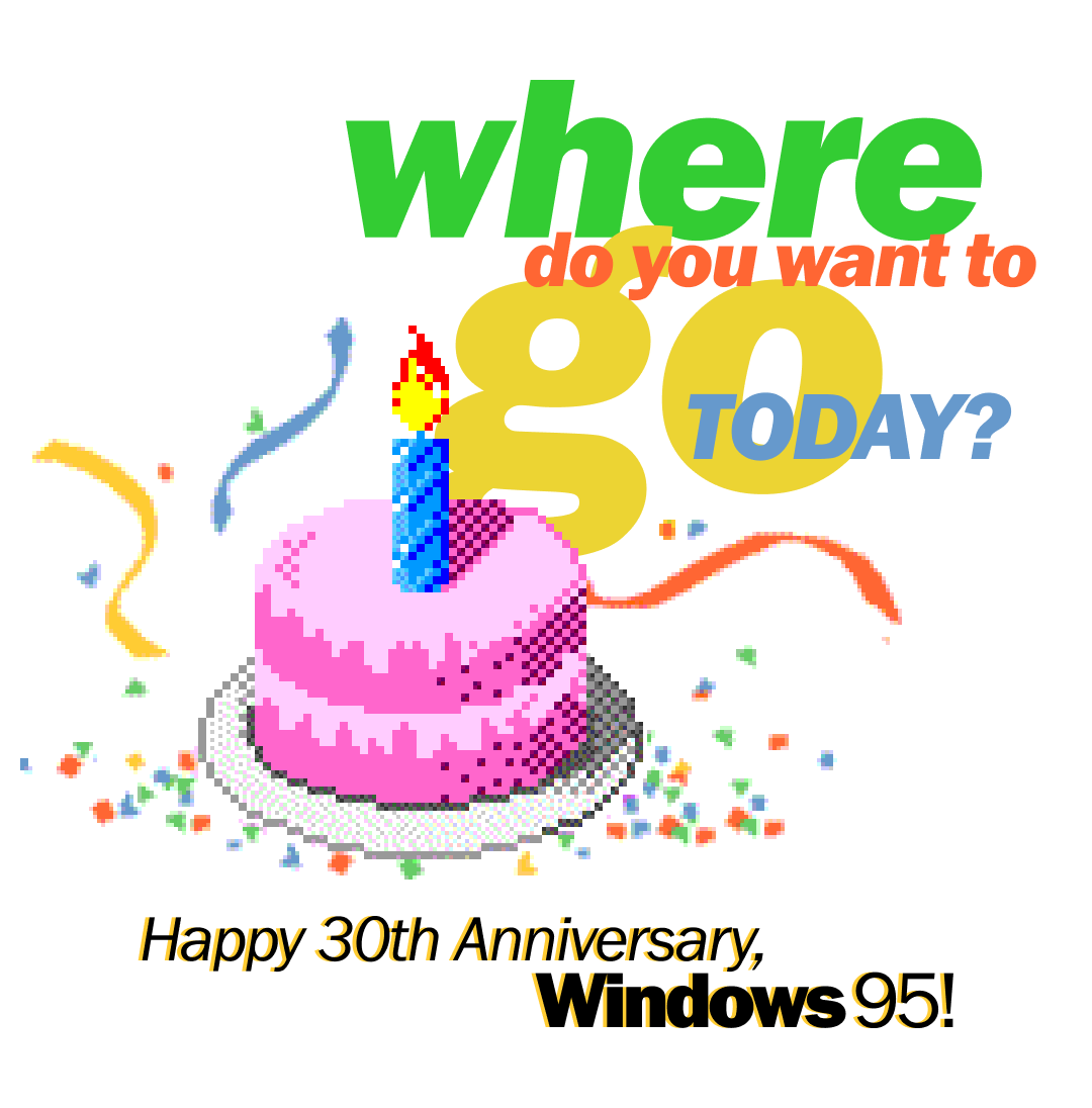 Start celebrating. Start Windows 95.