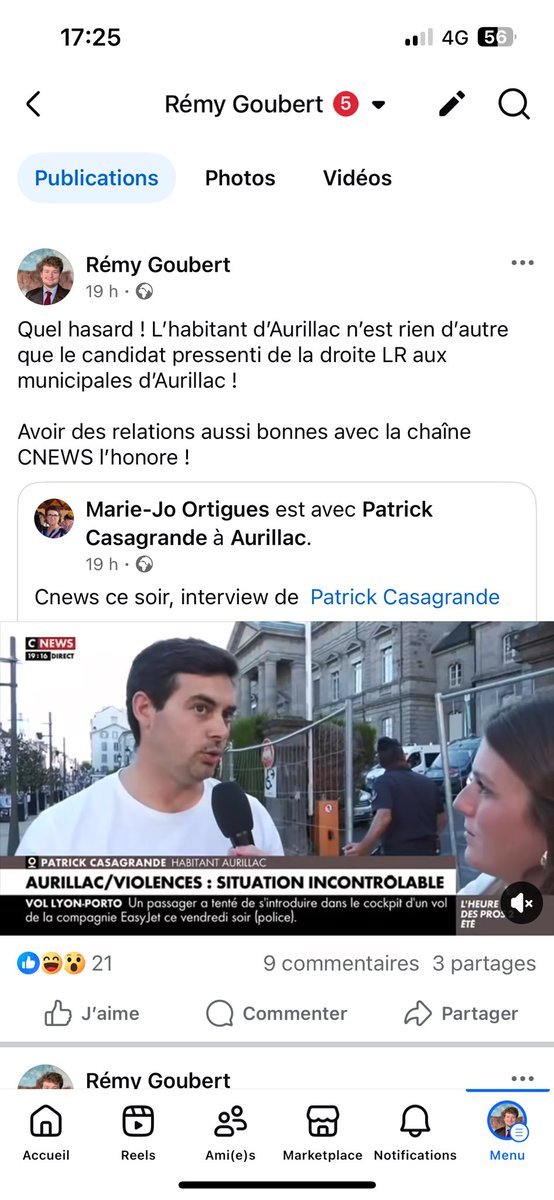 Le lancement de la campagne des municipales LR à Aurillac se fait avec le soutien et la complicité de CNEWS.

L’habitant d’Aurillac innocemment interrogé est en vérité le candidat LR pressenti pour les municipales à Aurillac. 

Les électrices et électeurs apprécieront.