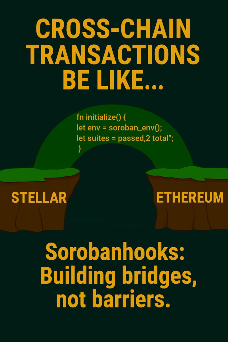 sorobanhooks's tweet photo. Cross-chain flex, Soroban-style. One function call.Two chains. Zero friction. Sorobanhooks: Building bridges, not barriers. 🌉💥
#SorobanHooks #Crosschain #Stellar #Ethereum #web3dev #Blockchain #Crypto #DeFiTools #SmartContracts #MemeTech https://t.co/lVcJ8oTaQu