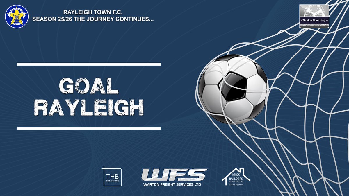 76/GOAL RTFC ⚽
🔵 Rayleigh Town 1
🟡 Potton Utd 2
Debut goal for Dylan Jones. Game on maybe.