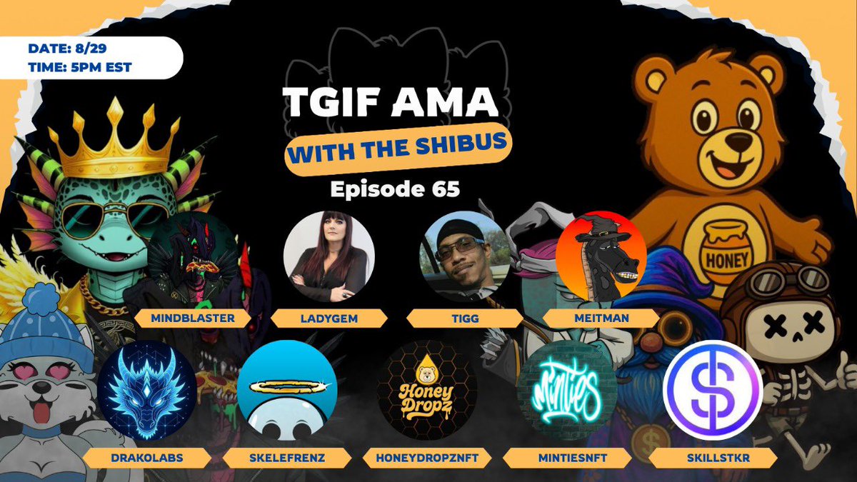 SHIBU Society (@shibusocietynft) on Twitter photo ๐ TGIF X Space with the Shibus & <a href="/YinDAO_Finance/">YIN DAO โฏ๏ธ</a>! ๐
Join us this Friday for a lively convo with top innovators and community leaders โ plus epic giveaways you wonโt want to miss!
๐๏ธ Smash that reminder & make sure to follow all the rules to qualify!
๐ฅ HOSTS:
<a href="/gemgirldj/">ladygem ๐</a> ๐ TGIF X Space with the Shibus & <a href="/YinDAO_Finance/">YIN DAO โฏ๏ธ</a>! ๐
Join us this Friday for a lively convo with top innovators and community leaders โ plus epic giveaways you wonโt want to miss!
๐๏ธ Smash that reminder & make sure to follow all the rules to qualify!
๐ฅ HOSTS:
<a href="/gemgirldj/">ladygem ๐</a>