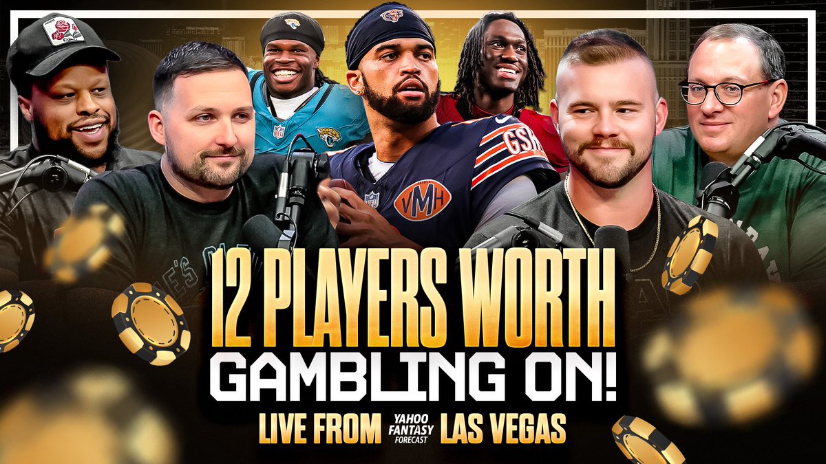 We have a BIG show for you today coming up live at 5 pm et 🔥 

<a href="/scott_pianowski/">scott pianowski</a>, <a href="/justinboone/">Justin Boone</a>, <a href="/FourVerts/">charles (“you look good” - andy reid) mcdonald</a> and I are coming to you in-person, on location in Las Vegas to give you 12 players worth gambling on in your fantasy football drafts this season. 

Link is below, subscribe
