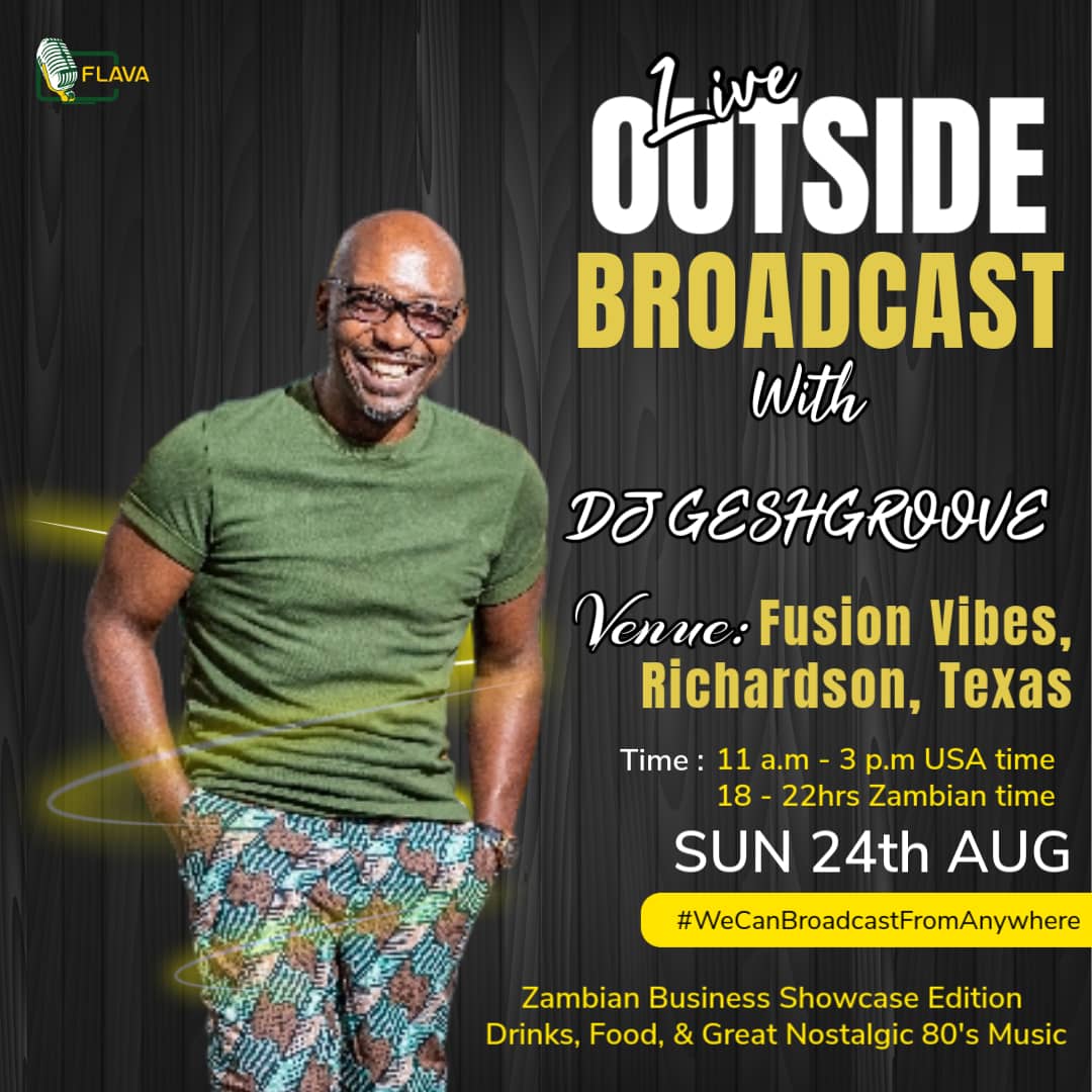 geshgroove's tweet photo. Today's show is moved to 6 PM Zambian time,we are coming to you live from Dallas. 6 - 10 PM Zambian time. #KopalasMostLoved #WeCanBroadcastFromAnywhere @flavaradioandtv https://t.co/OyrGVYslUf