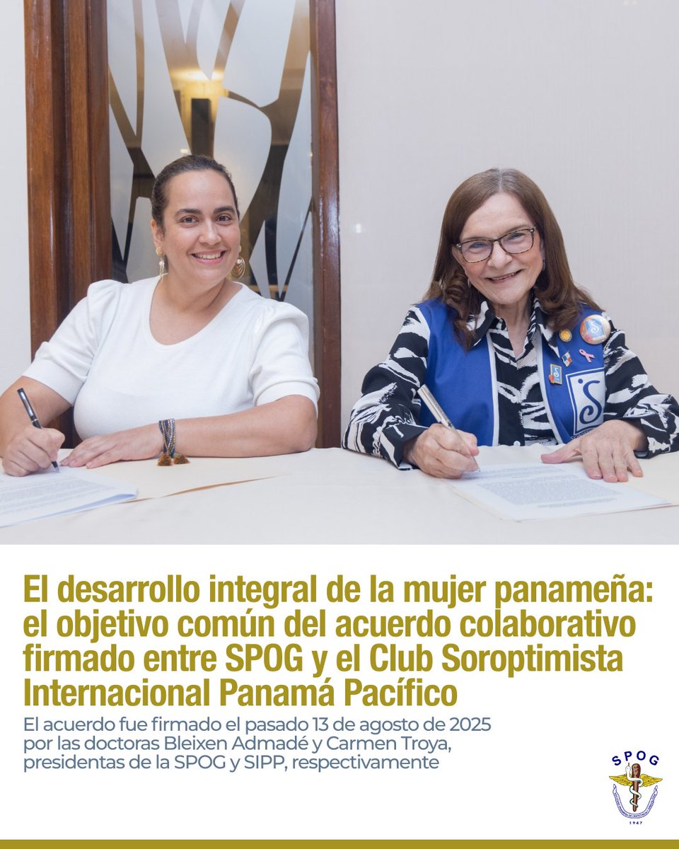 La SPOG y el Club Soroptimista Internacional Panamá Pacífico (SIPP) acordaron trabajar juntos por el desarrollo integral de la mujer panameña. 
Noticia completa: spogpanama.org/spog-y-sipp-fi…