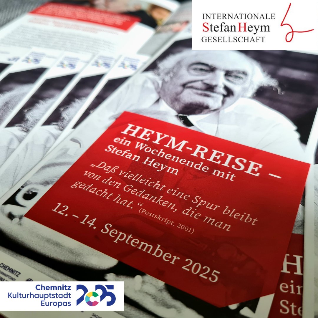 In #Chemnitz steht innerhalb des offiziellen Programms der Kulturhauptstadt Europas 2025 das Wochenende 12. bis 14.September ganz im Zeichen Stefan Heyms. Das komplette Programm und alle Infos ab sofort auf stefan-heym-gesellschaft.de. #Chemnitz2025 #HeymReise