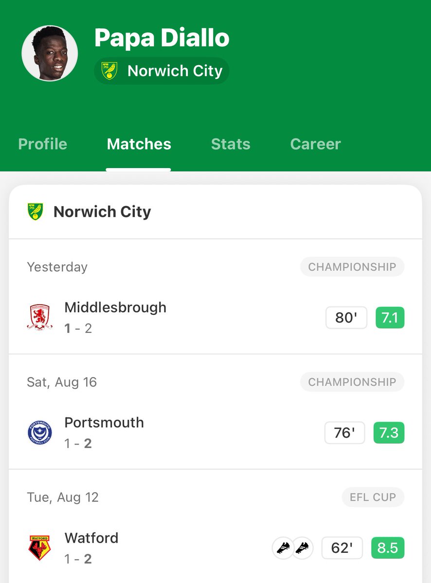 Alex Linardos (@alex_linardos) on Twitter photo Been very impressed with Papa Diallo so far.
I love the fact that he's multi-dimensional on the left. Can cut inside, drive down the byline, link up with cm's, whip in a cross.
Loved Sainz but its nice to see a winger with more ideas. #ncfc Been very impressed with Papa Diallo so far.
I love the fact that he's multi-dimensional on the left. Can cut inside, drive down the byline, link up with cm's, whip in a cross.
Loved Sainz but its nice to see a winger with more ideas. #ncfc