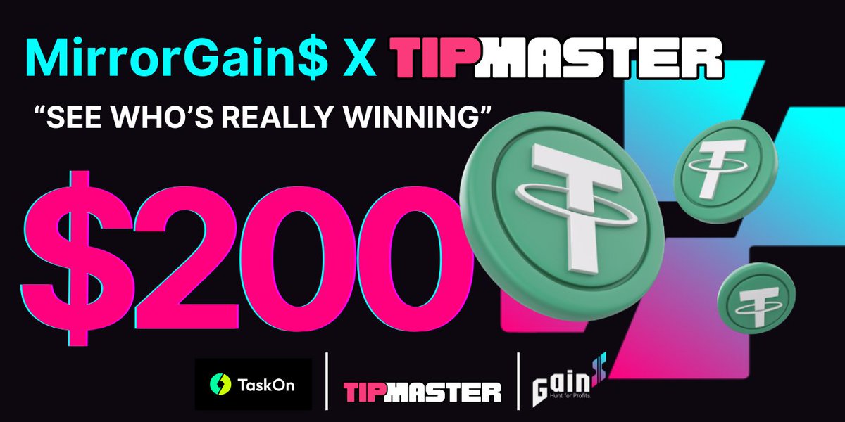 MirrorGain$ (@mirrorgains) on Twitter photo ๐ TipMaster x MirrorGain$ ๐
๐ 5 winners get FREE tip on <a href="/Tipmasterai/">Tip Master</a>
๐ 20 winners share $200 in $USDT
To enter:
1โฃ Follow <a href="/Tipmasterai/">Tip Master</a> @ <a href="/MirrorGains/">MirrorGain$</a>
2โฃ Like Comment RT & Tag 3 friends
3โฃ Join Quest on TaskOn
#Giveaway #sportsbet ๐ TipMaster x MirrorGain$ ๐
๐ 5 winners get FREE tip on <a href="/Tipmasterai/">Tip Master</a>
๐ 20 winners share $200 in $USDT
To enter:
1โฃ Follow <a href="/Tipmasterai/">Tip Master</a> @ <a href="/MirrorGains/">MirrorGain$</a>
2โฃ Like Comment RT & Tag 3 friends
3โฃ Join Quest on TaskOn
#Giveaway #sportsbet