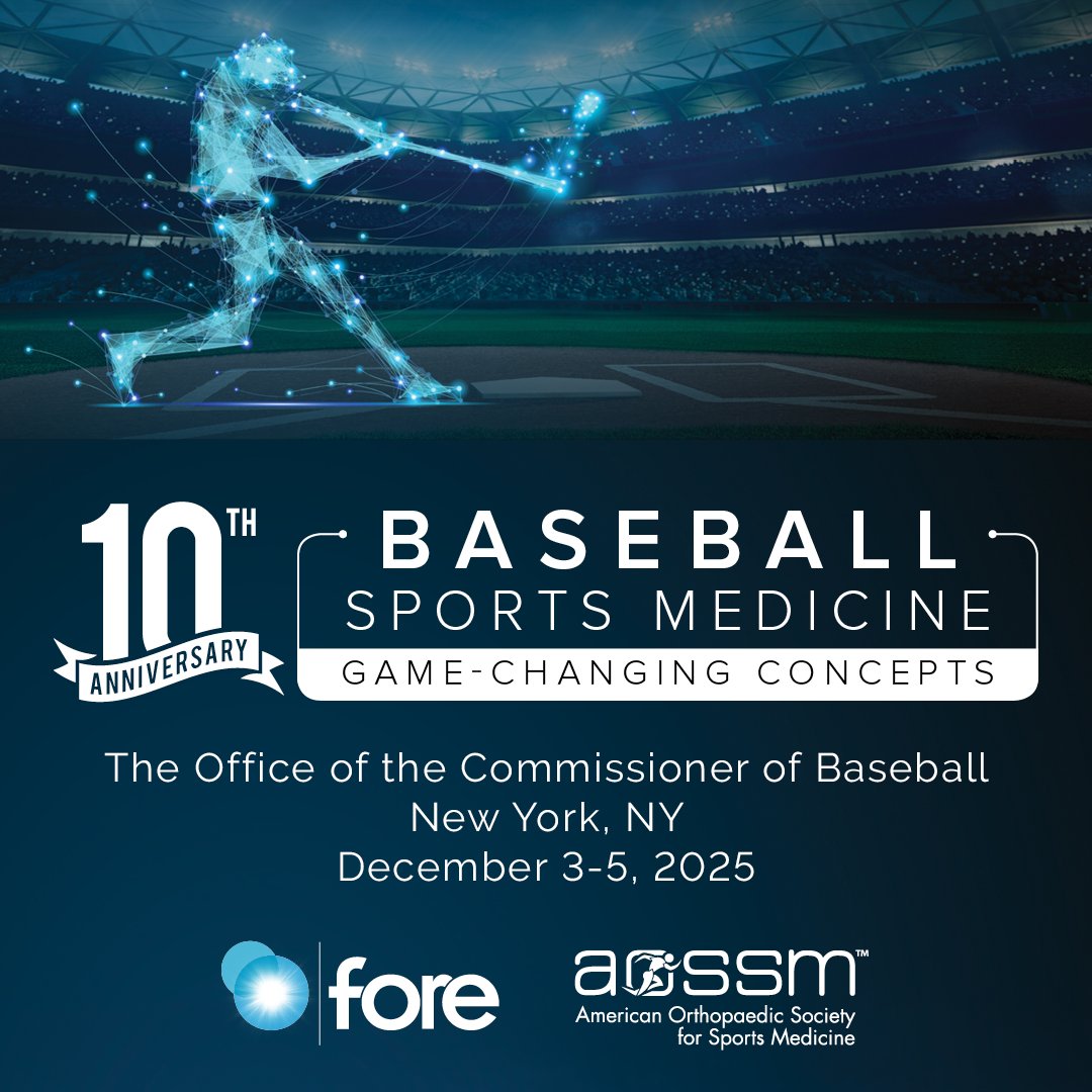 aossm1972's tweet image. ⚾ Step to the plate this December! 

We’re partnering with @drchrisahmad (Head Team Physician, @Yankees) and @FOREonline for a unique course on the prevention, treatment, and return-to-play of baseball athletes. 

📍 MLB Commissioner’s Office, NYC 
 🗓️ Dec. 3–5 

 Learn more →…