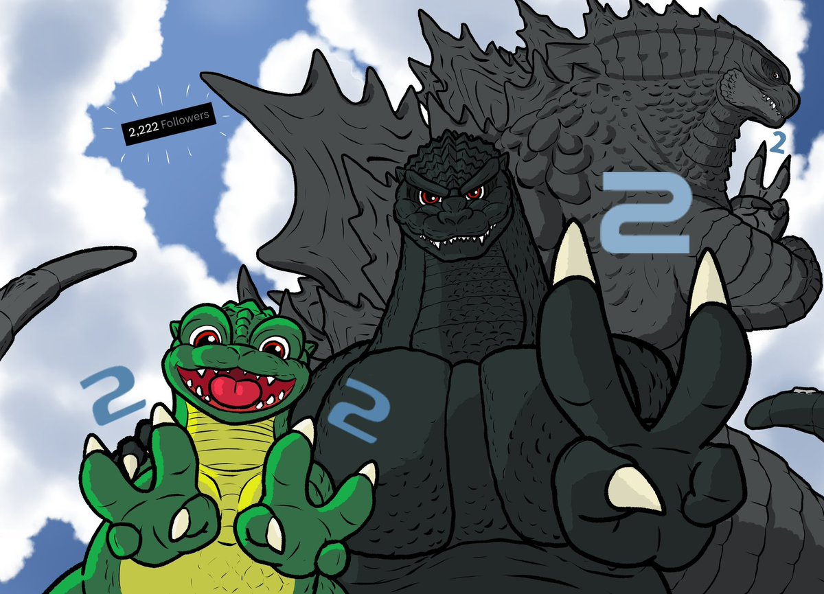 I know I’m 2300+ but I liked this idea I got when I was approaching 2222 😭 thank y’all #godzilla #godzillajr #godzillaart  #Godzillafanart  #GodzillaXKongTheNewEmpire