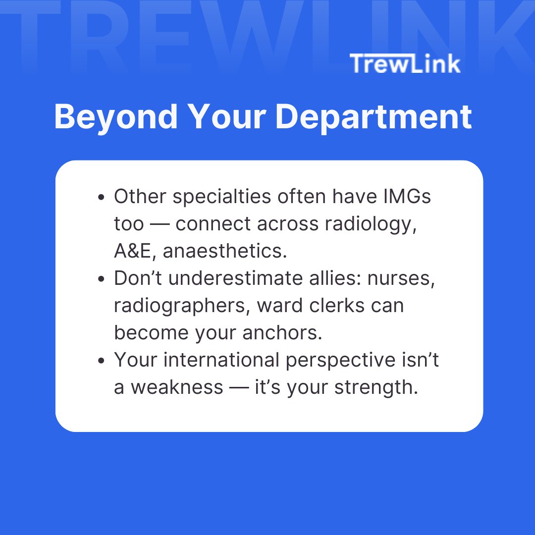 The Only IMG in the Room

🔑 Insider tips aren’t in manuals
🌍 Start small
🤝 Go beyond your department

Read: community.trewlink.com/main-forum-sk9…

Check your readiness for your next NHS step: trewlink.trewai.com/login

#trewai #Trewlink #UK #IMG #NHS #Doctors