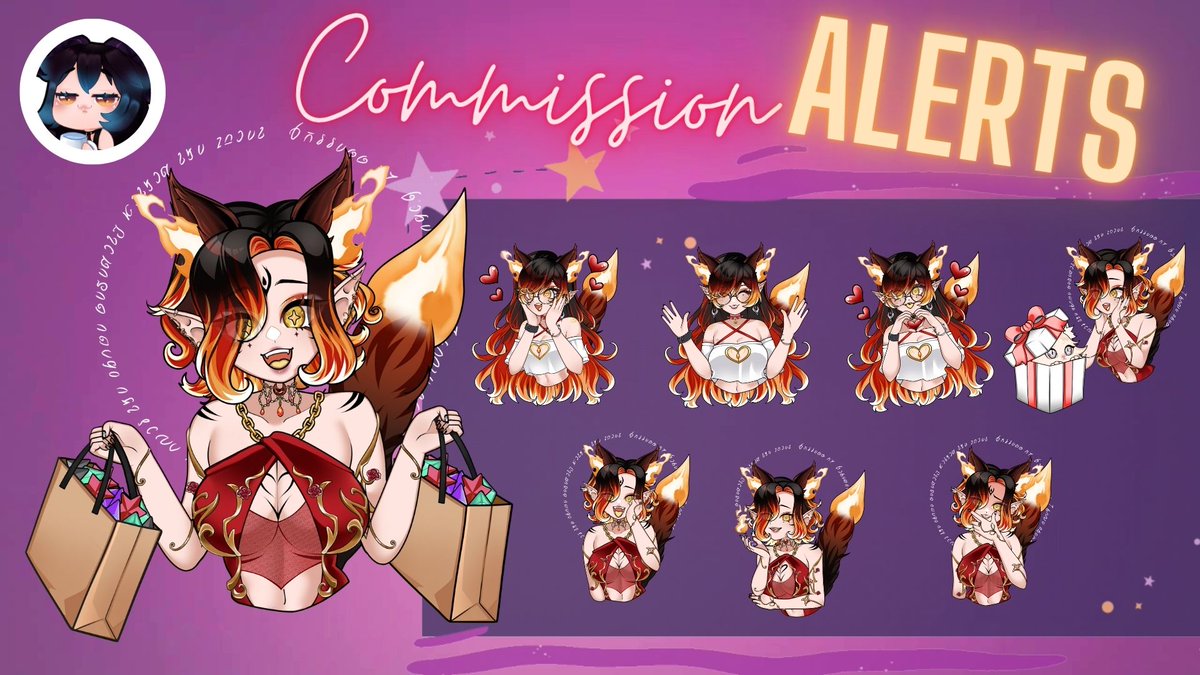 ✨COMM Alerts✨ I loved working on alerts for <a href="/Flaralice/">Flaralice 🔥🐾🌹</a> 1/2