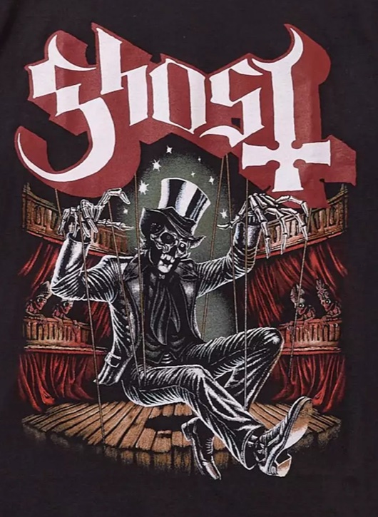 virgoghoulette's tweet photo. Another new design available at Hot Topic. This unisex shirt features Papa V as a marionette https://t.co/oEb4LkQNiu