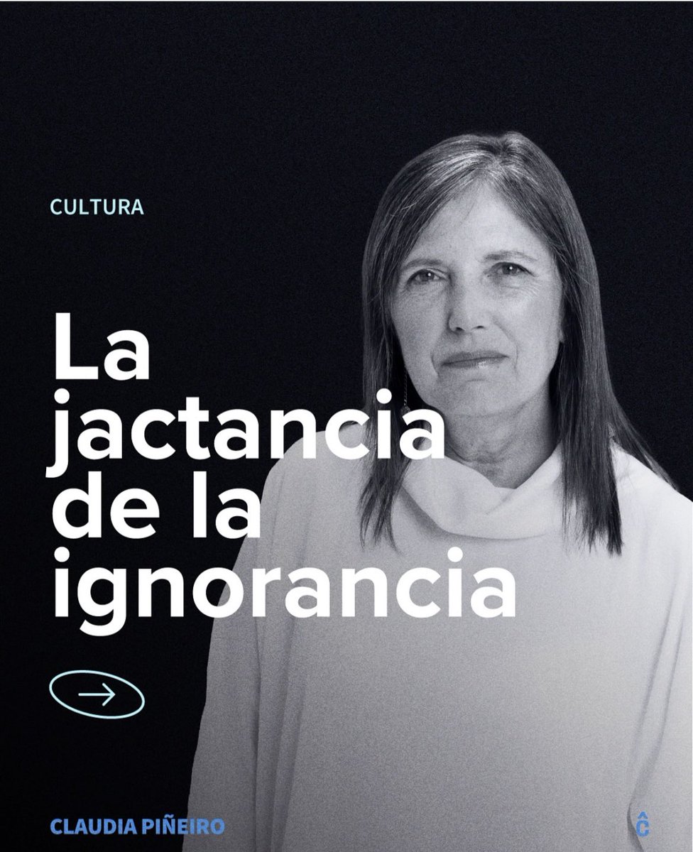 “La ignorancia planificada y cultivada como herramienta de poder” 

Vale la pena leer a <a href="/claudiapineiro/">Claudia Piñeiro 💚 🧡</a> para <a href="/cenitalcom/">Cenital</a> 

cenital.com/la-ignorancia-…

La ignorancia ya no es un vacío a llenar, sino un producto cultural con mercado y estrategia de distribución