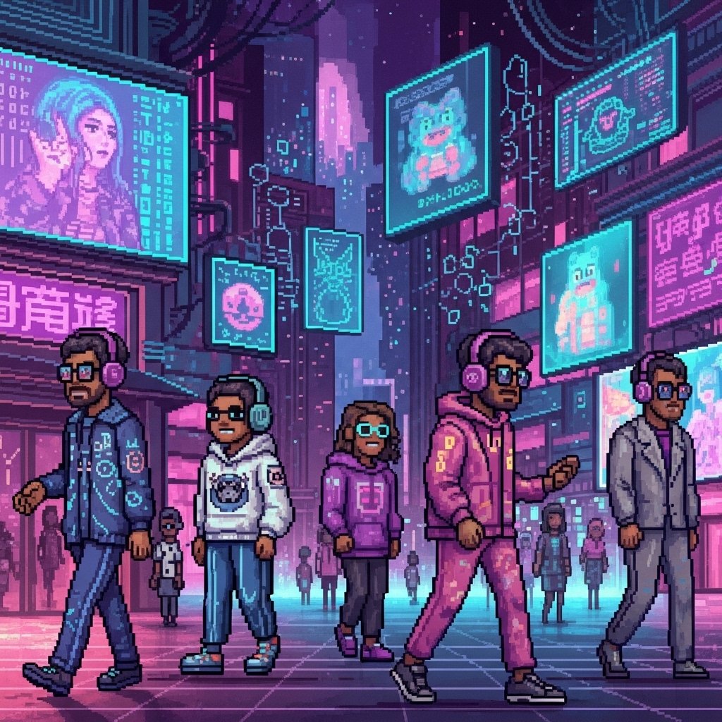 Analogue vs. Digital in fashion, music, art, style &amp; culture? 🤔 Why choose when we can embrace both! 🤯 The digital frontier is expanding what's possible, building on those classic foundations. From pixel art to #Web3 fashion, it's all about evolution! What's your vibe, fam? 👇