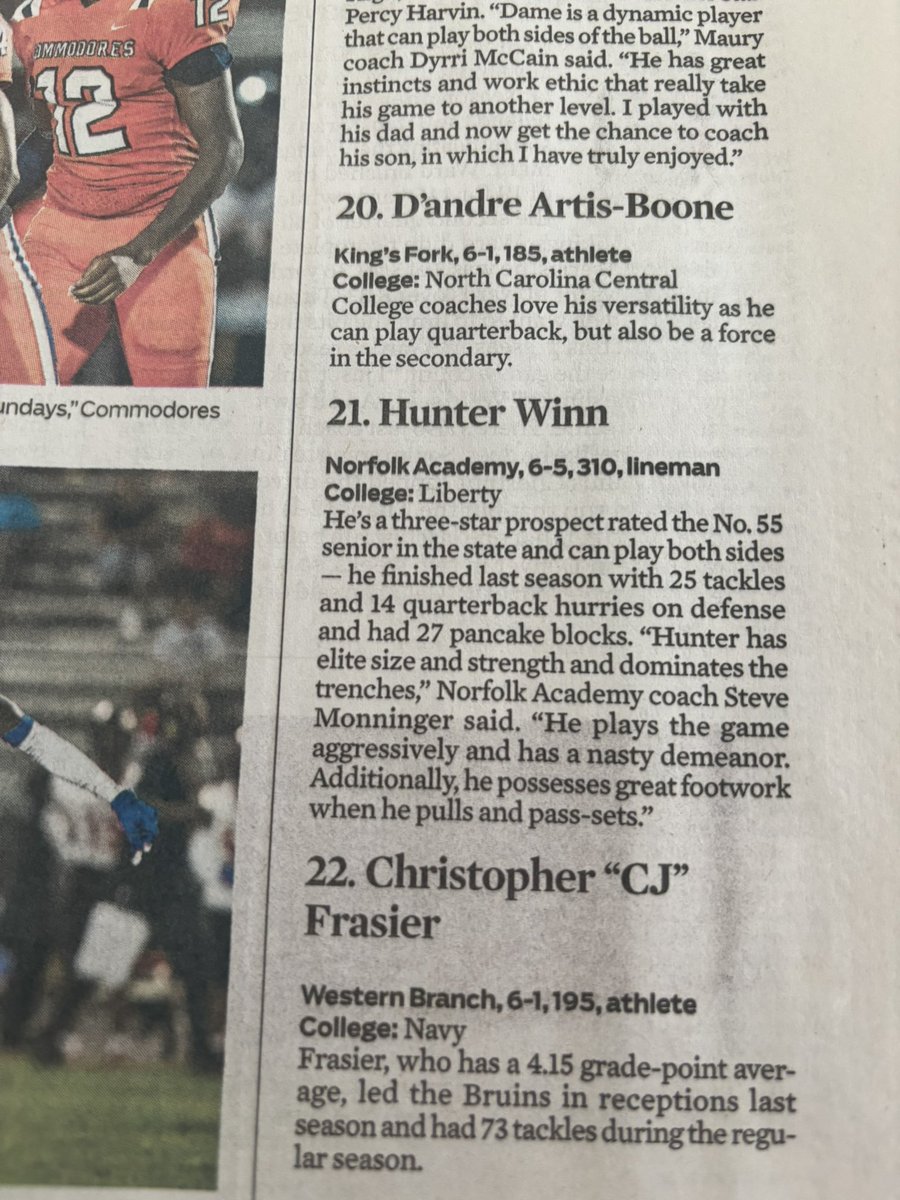 BIG WEEK!! Huge win for the Bulldogs! 1-0! Received a 3 star ranking from RIVALS (#55 player in the state and top 10 OL)! Named the #21 Best Player in the 757 (#2 OL)! Loved taking the field with my teammates on Friday night!!