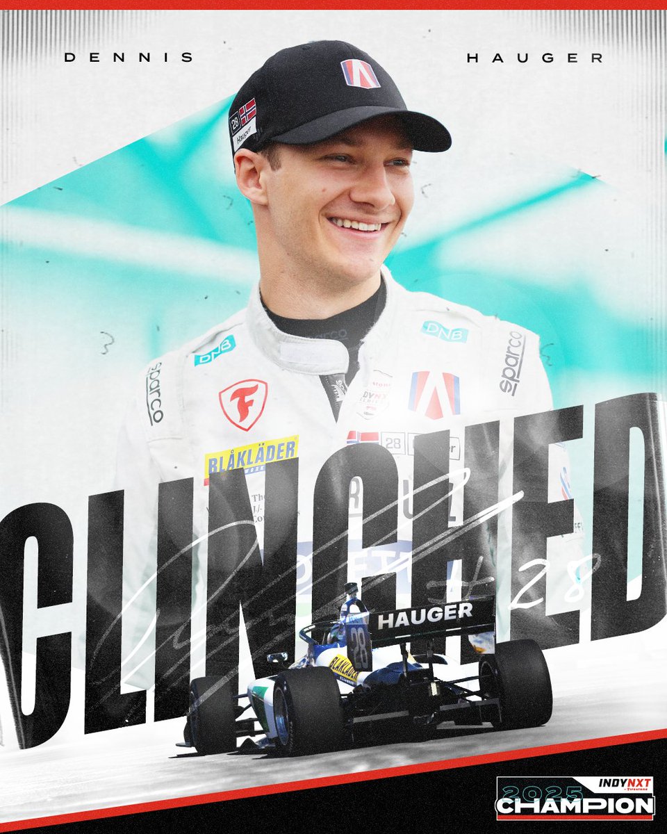 CHAMPION STATUS: UNLOCKED ‼️

<a href="/hauger_dennis/">Dennis Hauger Official</a> clinches the 2025 #INDYNXT championship title! 🏆
