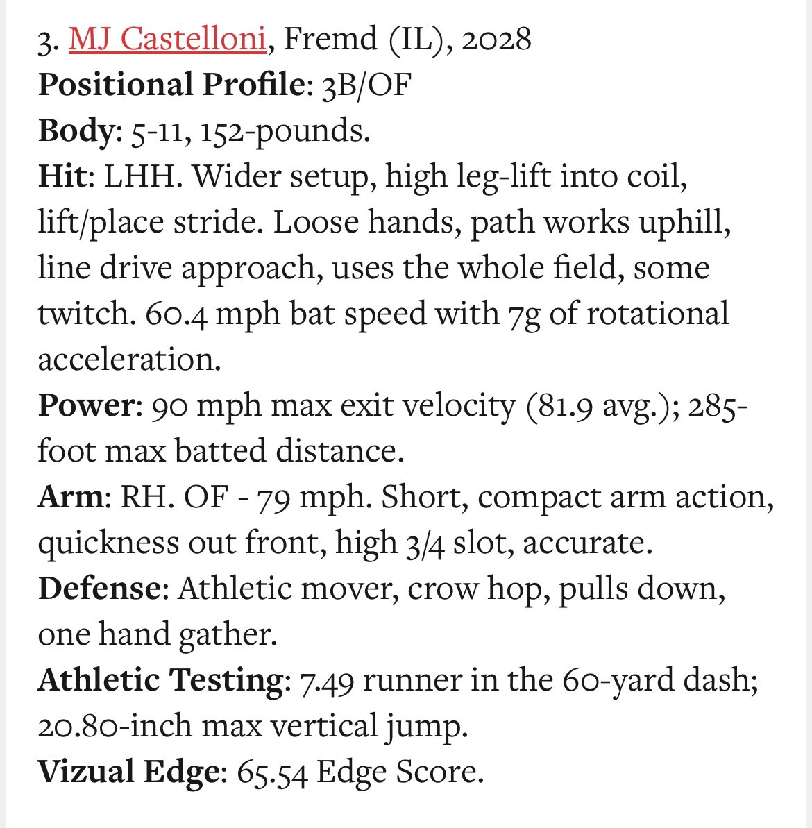 Thank you <a href="/PrepBaseballIL/">Prep Baseball Illinois</a> for the opportunity to compete against some of the best at these showcases this year. I appreciate the recognition from the Northwest Suburban ID!

<a href="/RaysIllinois/">GRB Rays-Illinois</a> <a href="/FremdBaseball/">Viking Baseball</a> <a href="/PB_Uncommitted/">Prep Baseball Uncommitted</a>