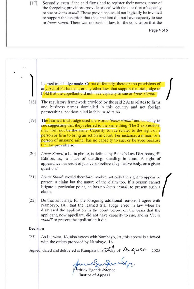 Justice of Appeal, Musa Ssekaana was cooked by his Court of Appeal colleagues here. 

The way JA Fredrick Egonda-Ntende cooked him here makes Joshua Byamazima look like Lord Denning. 

To paraphrase the Late Tamale Mirundi, omusajja alabika yasoma “Raw Materials”, not Law.