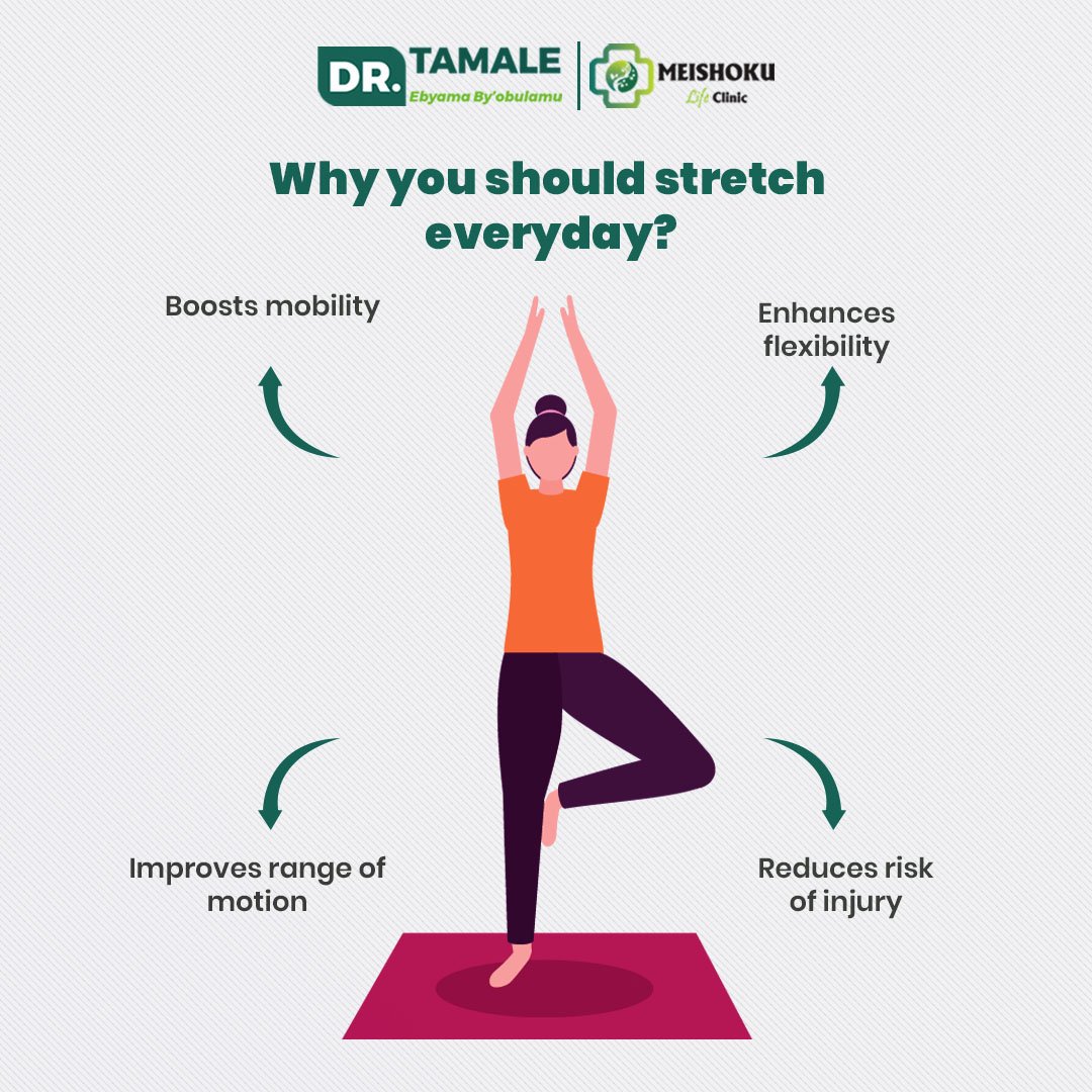drtamalehenry's tweet image. How often do you stretch?
If it’s not in your routine, you might be skipping one of the simplest ways to:
✅ Improve flexibility
✅ Increase mobility
✅ Support overall wellness
Start stretching today—your body will thank you! 🙆‍♂️✨ #HealthTips #FitnessGoals #wellnessrules